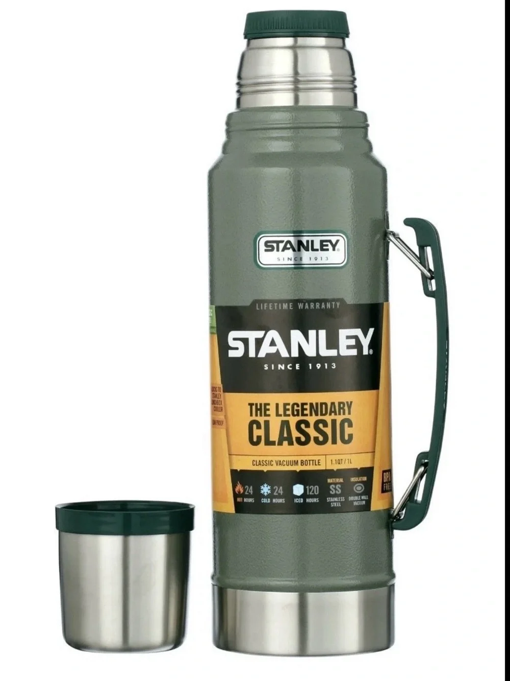 New Stanley Legendary Classic Vacuum Bottle Thermos 1.1 qt 1L Stainless Steel